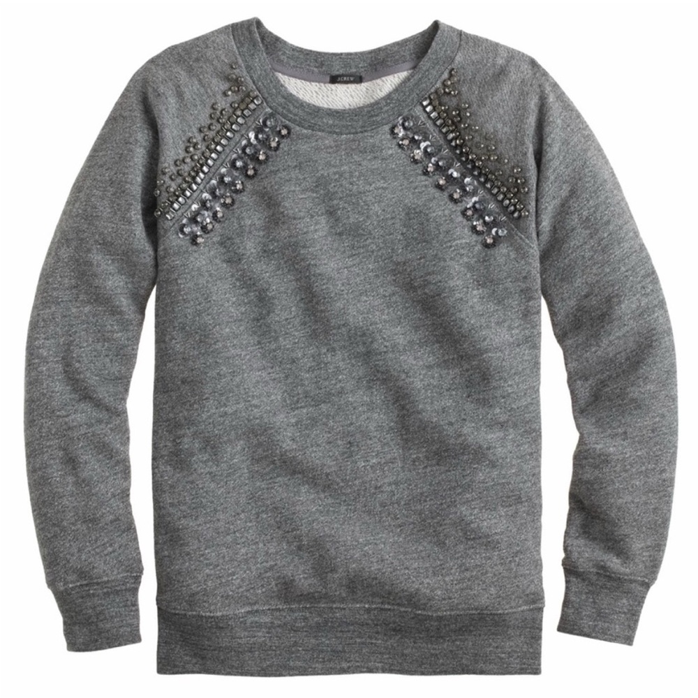 J. Crew Jeweled Raglan Sweatshirt - Size M